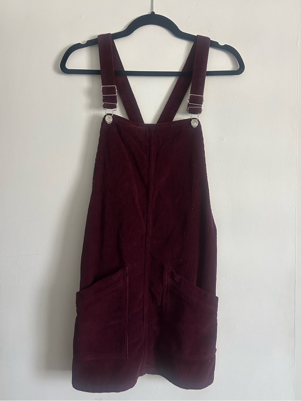 Topshop Petite Wine Corduroy Pinafore